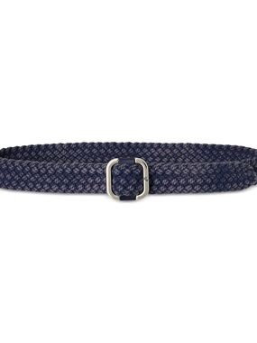 Lauren Ralph Lauren Slide-Buckle Woven Denim Belt - Denim